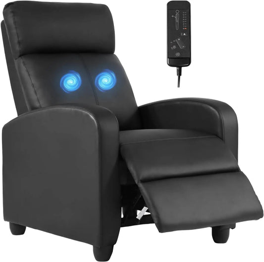 Massage Recliner Sofa L-Shaped With Lumbar Support And Adjustable Backrest