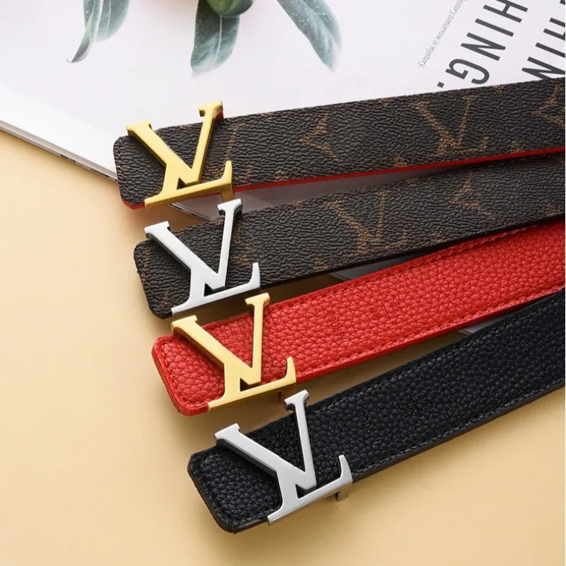 French Luxury Tweed Cowhide Belt For Women