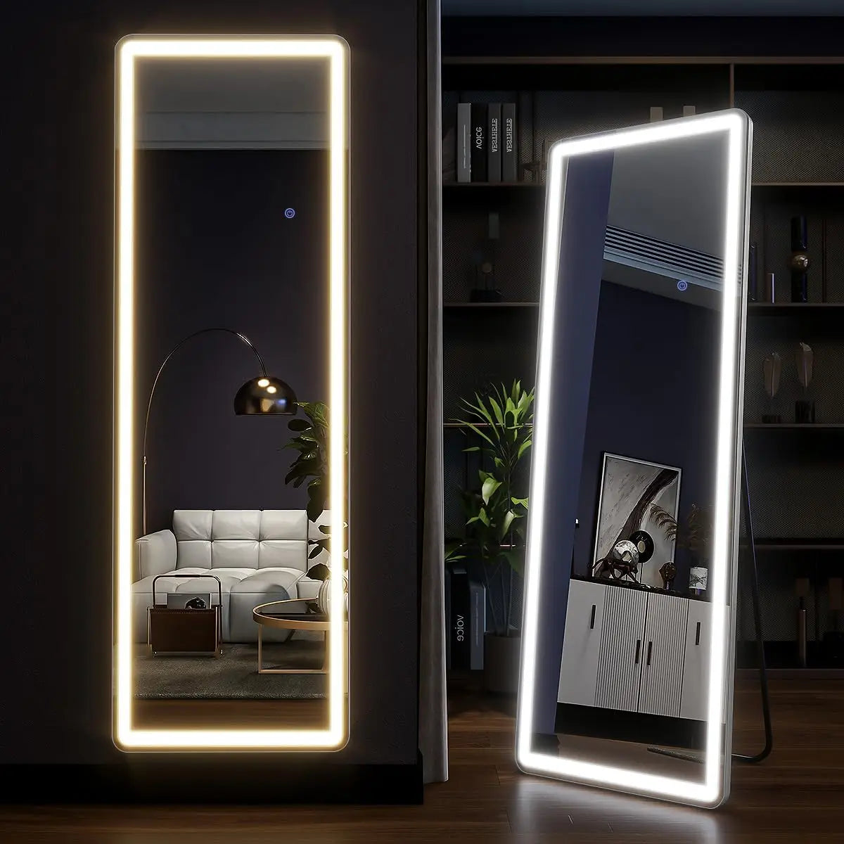 Koonmi LED Lighted Full Length Mirror With Dimming
