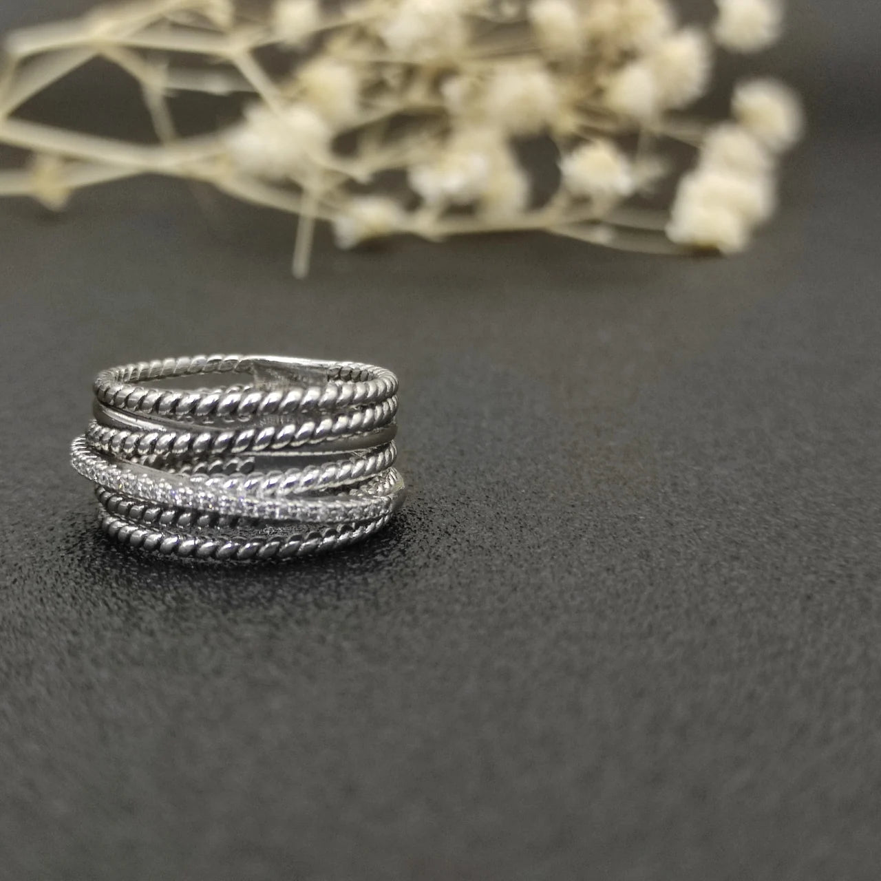 Unisex Zircon Geometric Ring Jewelry Gift For Any Occasion