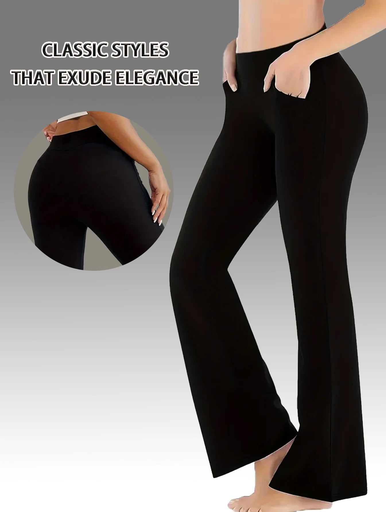 3-Piece Flared Yoga Pants Set for Women With Hip Lift