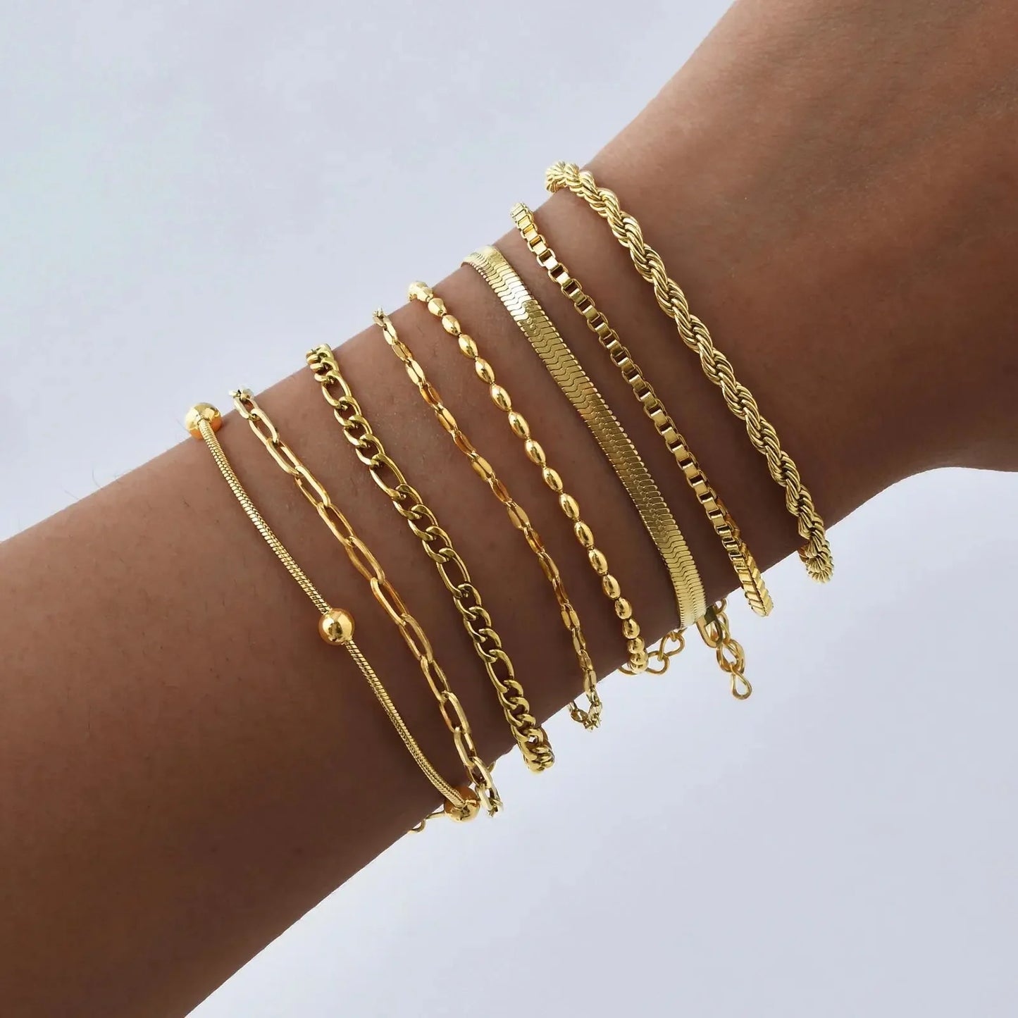 Stainless Steel Thin Chain Stackable Bracelet For Women