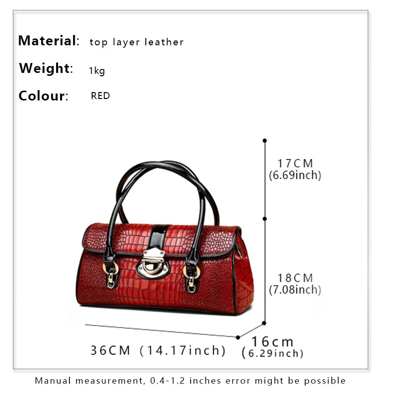 EP.MINGYUANCN Genuine Leather Women Tote Bag Handbag