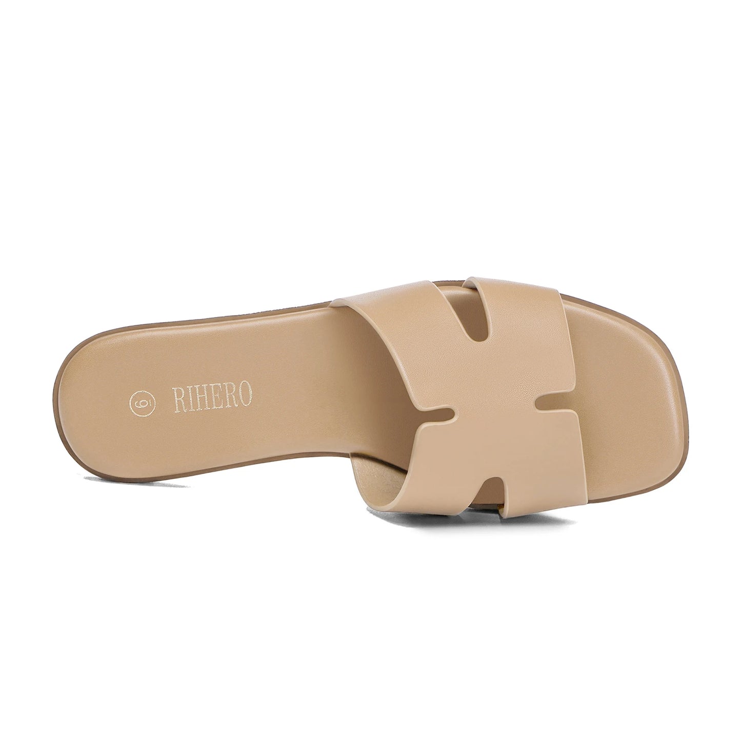 Women's PU Slip On Flat Sandals Casual Comfortable Slide Sandals