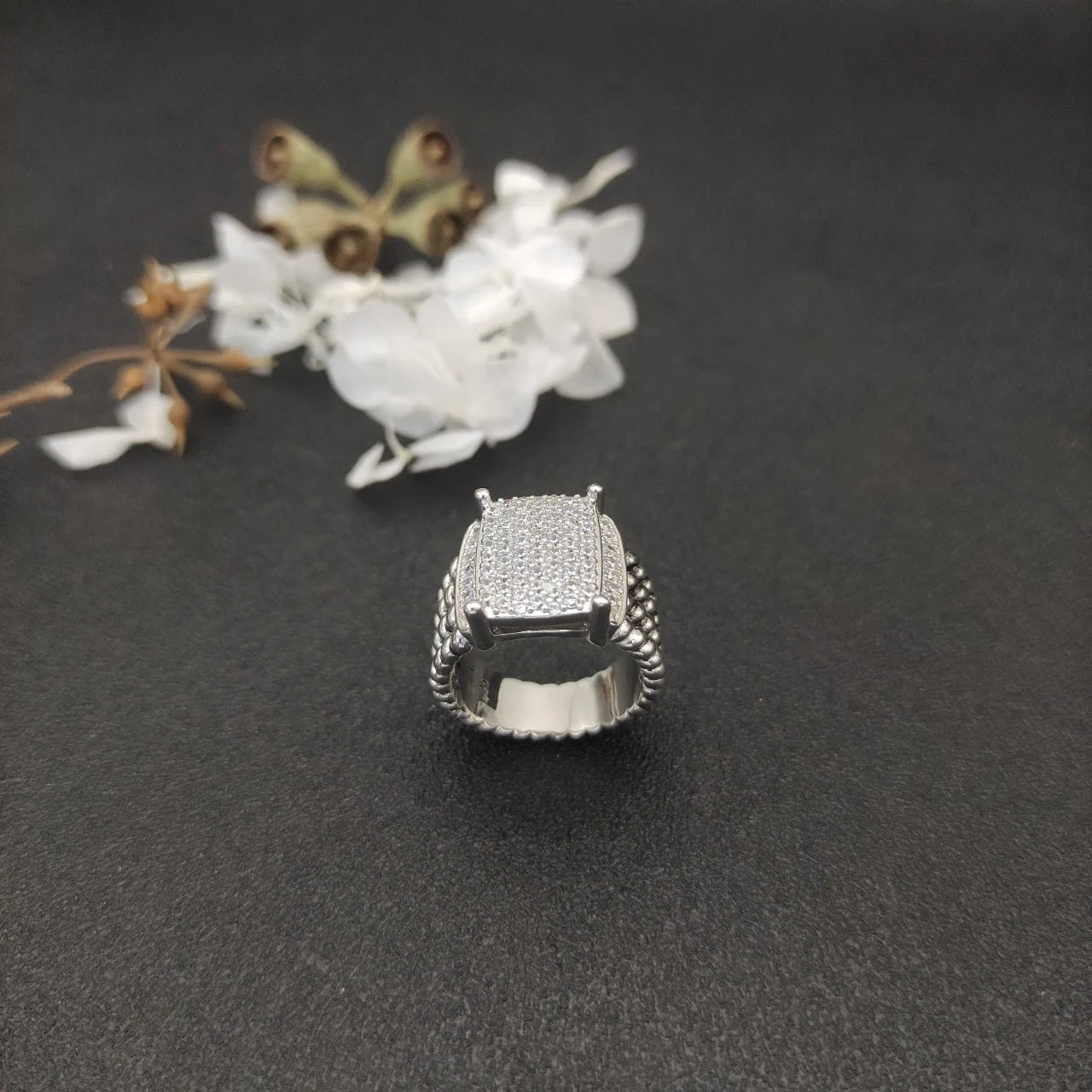 Unisex Zircon Geometric Ring Jewelry Gift For Any Occasion