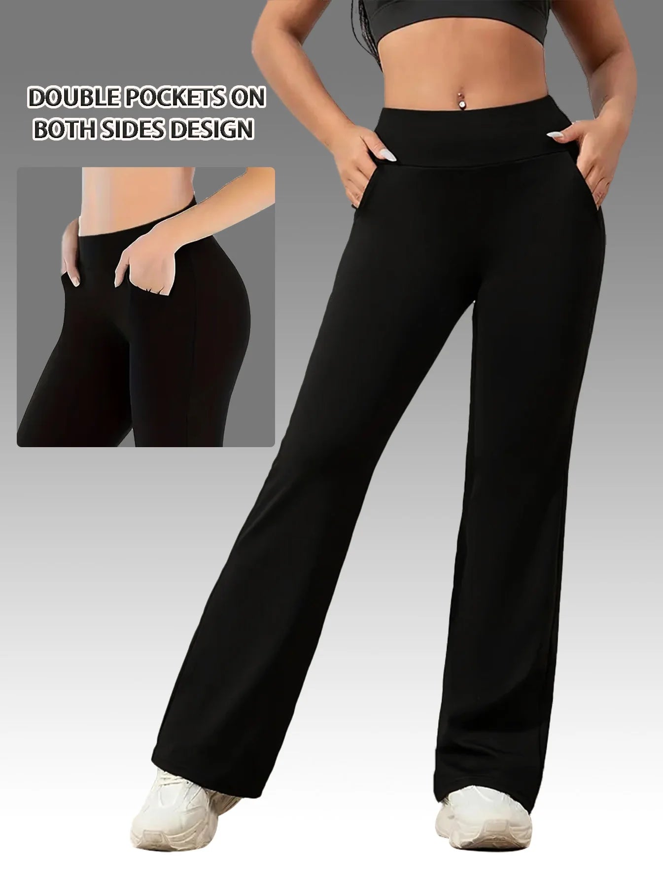 3-Piece Flared Yoga Pants Set for Women With Hip Lift