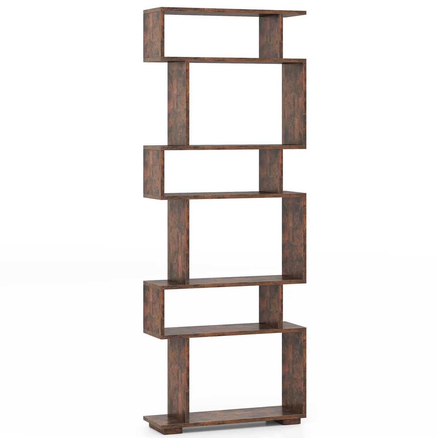 HOMASIS S Shaped Geometric Bookcase With Anti Toppling Kits