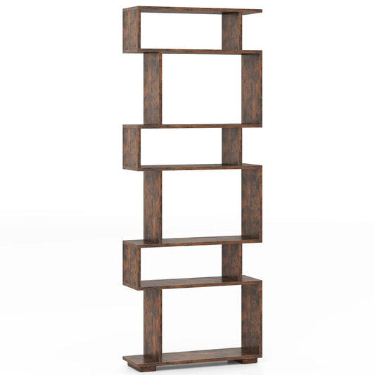 HOMASIS S Shaped Geometric Bookcase With Anti Toppling Kits