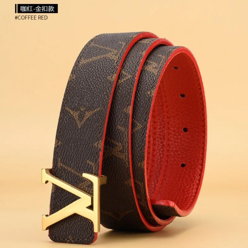French Luxury Tweed Cowhide Belt For Women