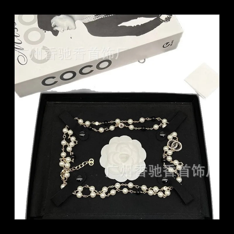 Zircon Pearl Square Diamond Chain Necklace For Women
