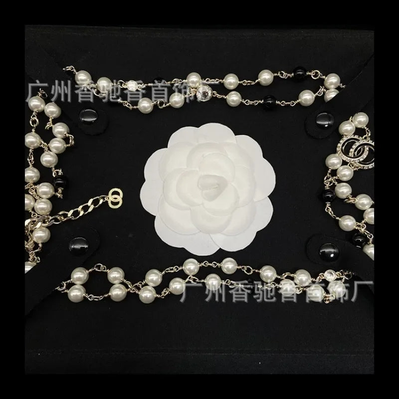 Zircon Pearl Square Diamond Chain Necklace For Women