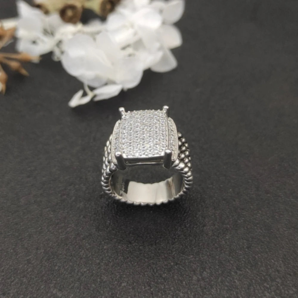 Unisex Zircon Geometric Ring Jewelry Gift For Any Occasion