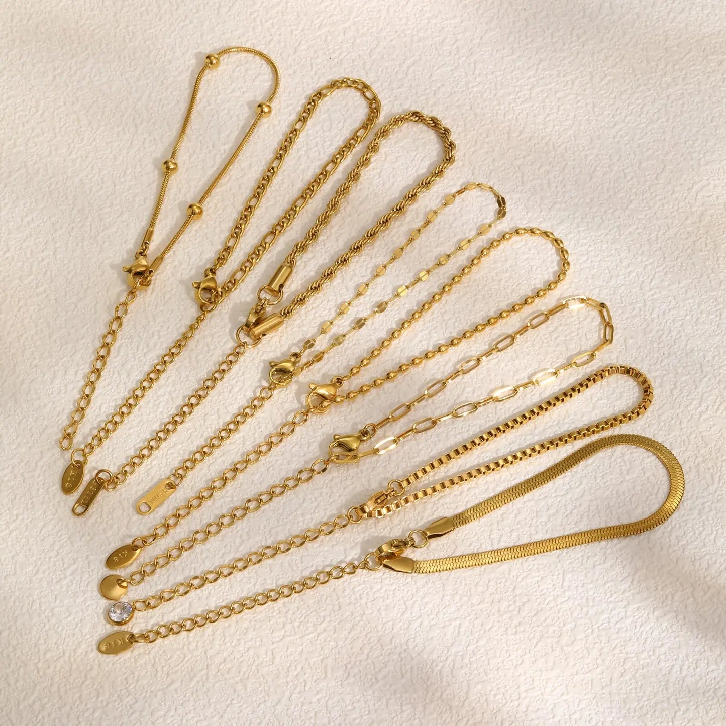 Stainless Steel Thin Chain Stackable Bracelet For Women