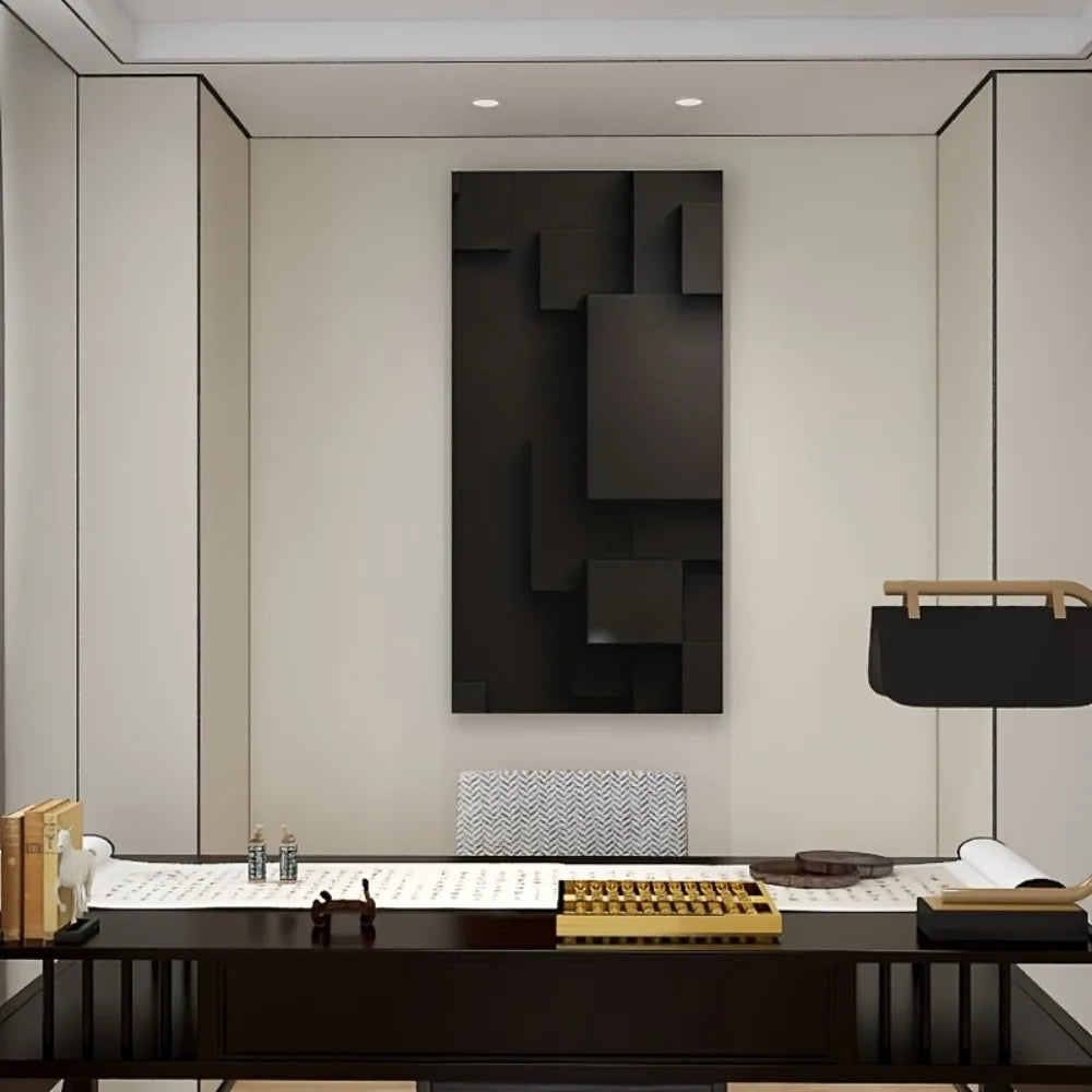 Pine Solid Wood Frame Abstract Geometric Canvas Wall Art