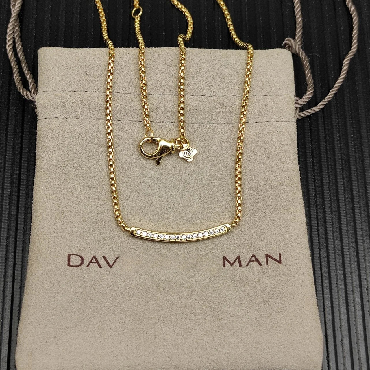 Unisex Multi-Chain Serrated Zircon Necklace Pendant
