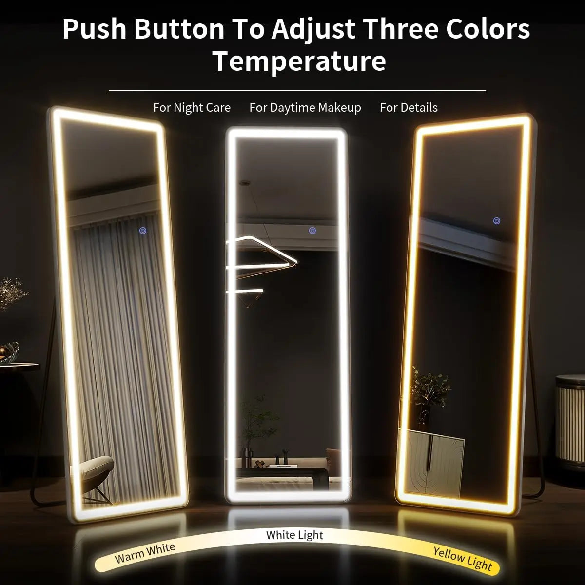 Koonmi LED Lighted Full Length Mirror With Dimming