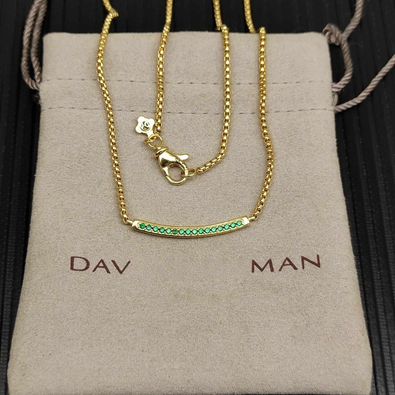 Unisex Multi-Chain Serrated Zircon Necklace Pendant