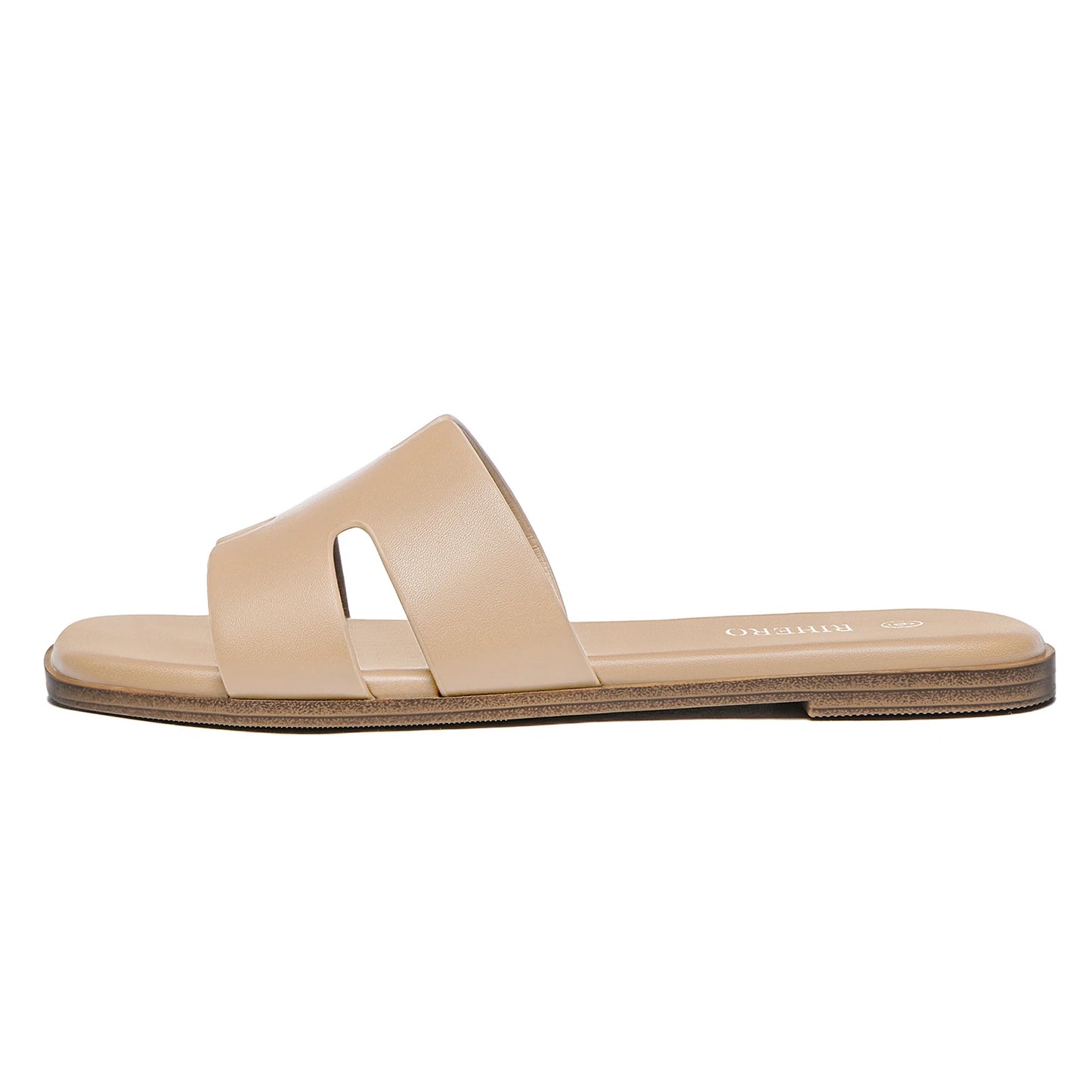 Women's PU Slip On Flat Sandals Casual Comfortable Slide Sandals