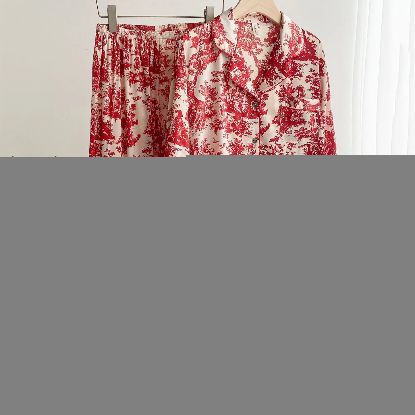 Floral Satin Pajama Set For Women Sleepwear Lounge Wear