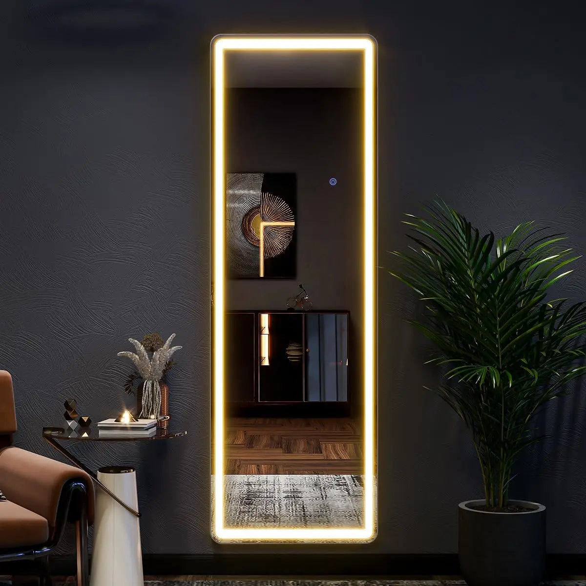 Koonmi LED Lighted Full Length Mirror With Dimming