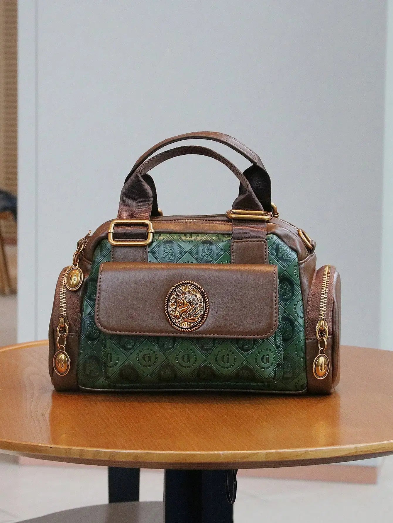 NONECN Joker Multi Pocket Handbag for Women Leather Bag