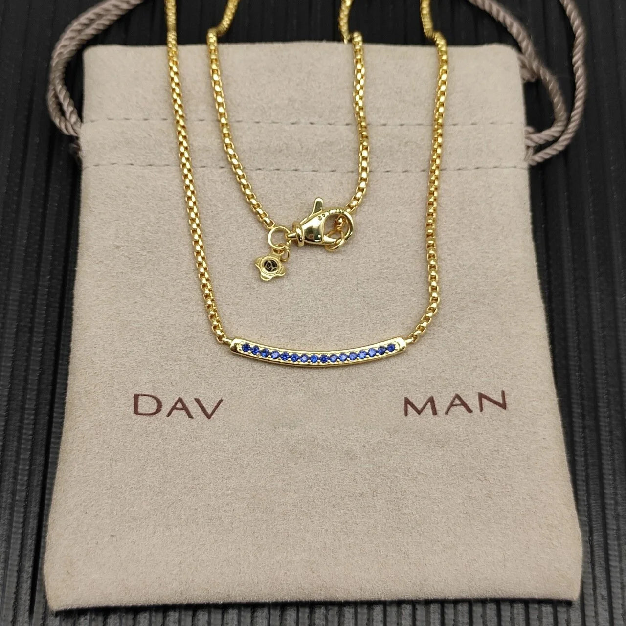 Unisex Multi-Chain Serrated Zircon Necklace Pendant