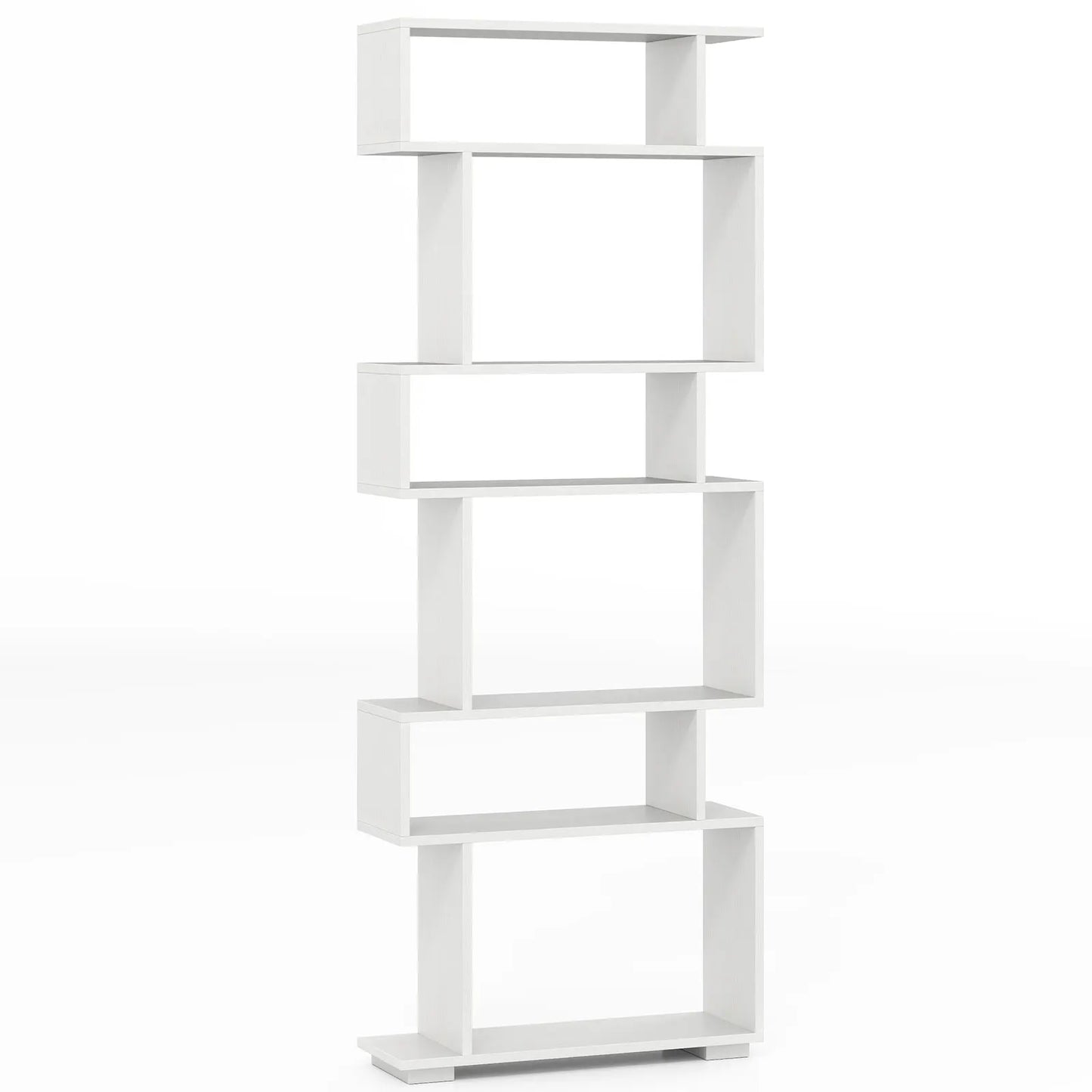 HOMASIS S Shaped Geometric Bookcase With Anti Toppling Kits