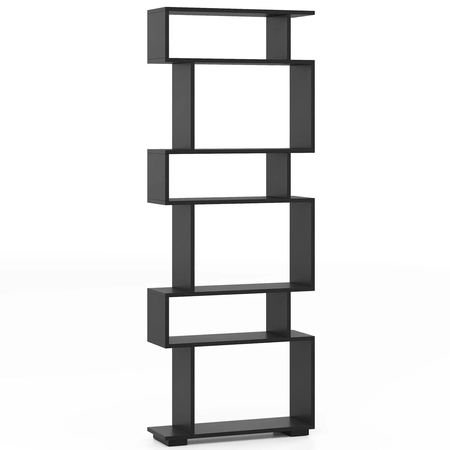 HOMASIS S Shaped Geometric Bookcase With Anti Toppling Kits