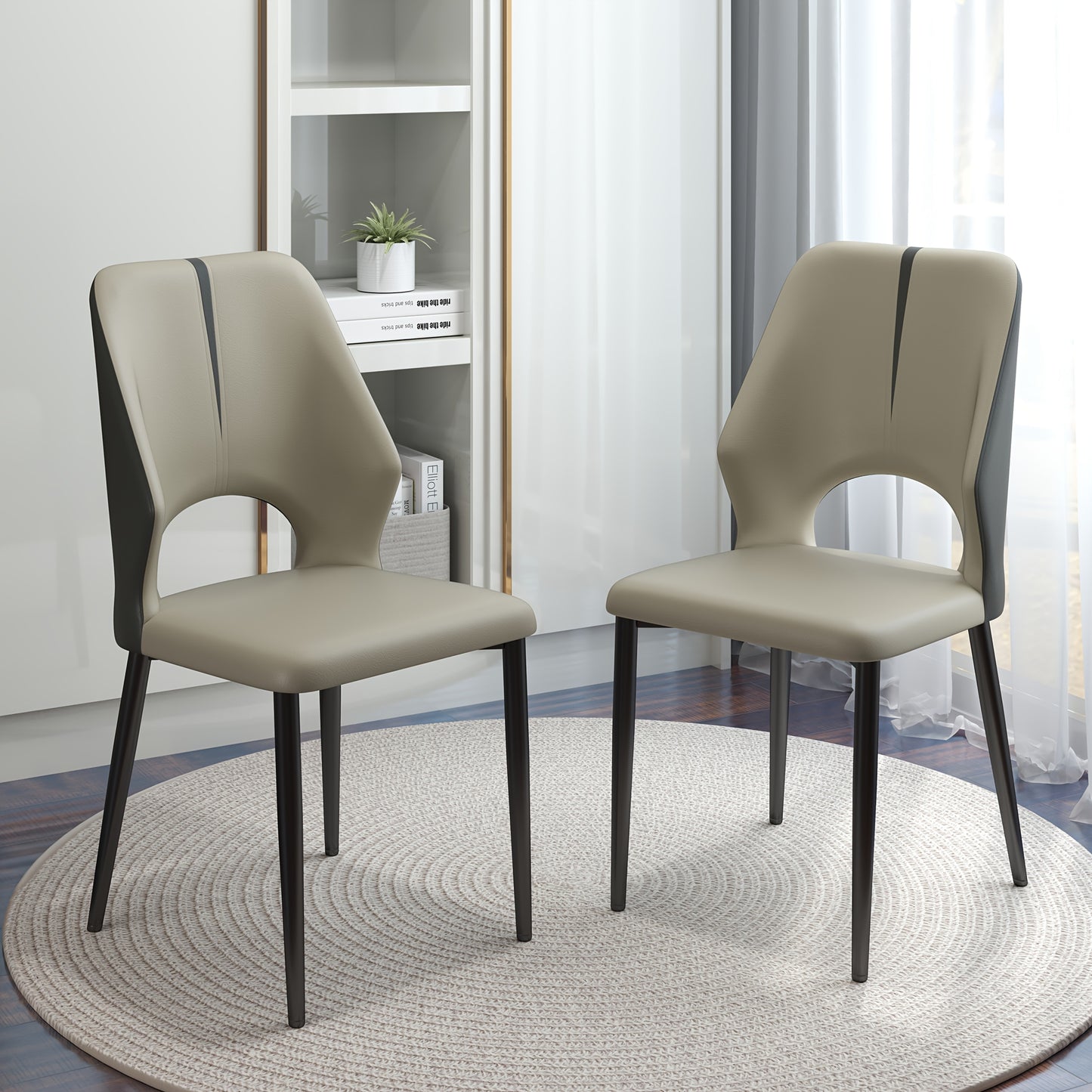Set Of 2 Upholstered Dining Chairs Mid Century Modern