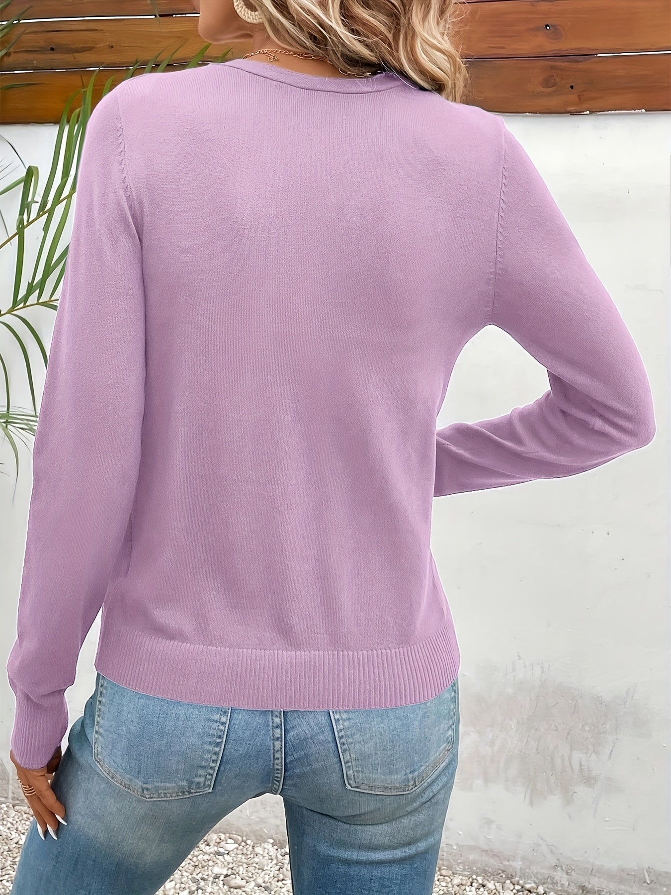 WCQ Women’s Buttoned Cardigan Sweater With V Neck And Stretch