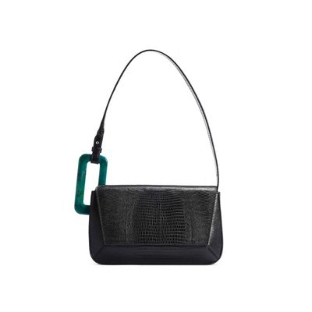 Geometric Small Square Shoulder Bag With Gold Hardware