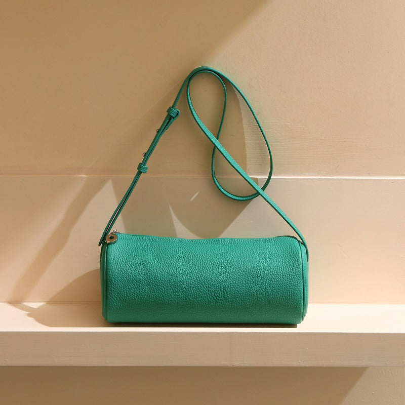 Genuine Leather Messenger Bag for Women With Large Capacity and Detachable Shoulder Strap for Commuting and Work