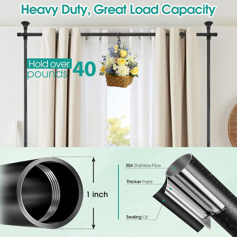 No Drilling Freestanding Room Divider With Tension Rod For Privacy Screen And Space Partition