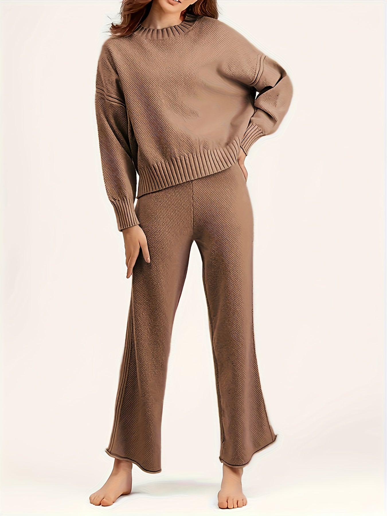 YVG Two-Piece Sweater Set Pullover And Pants Autumn Winter