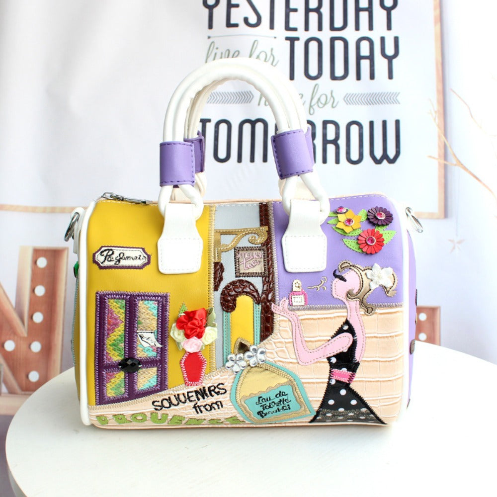 Womens Large Capacity Crossbody Bag With Detachable Strap Zipper Closure