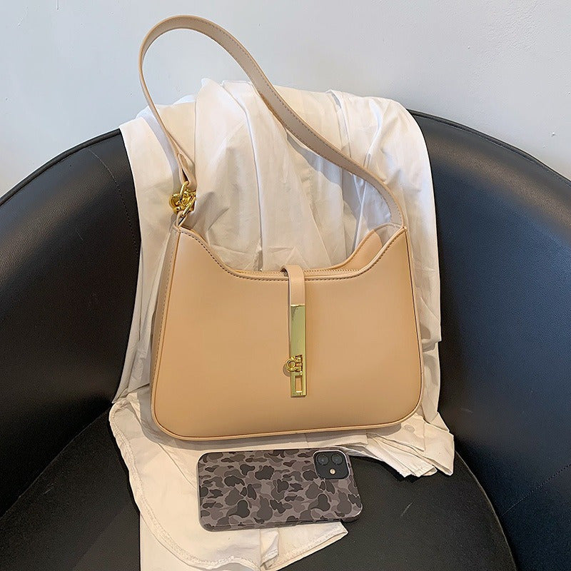 Premium Genuine Leather Crossbody Bag With Deluxe Goldtone Hardware ChainLinkPro