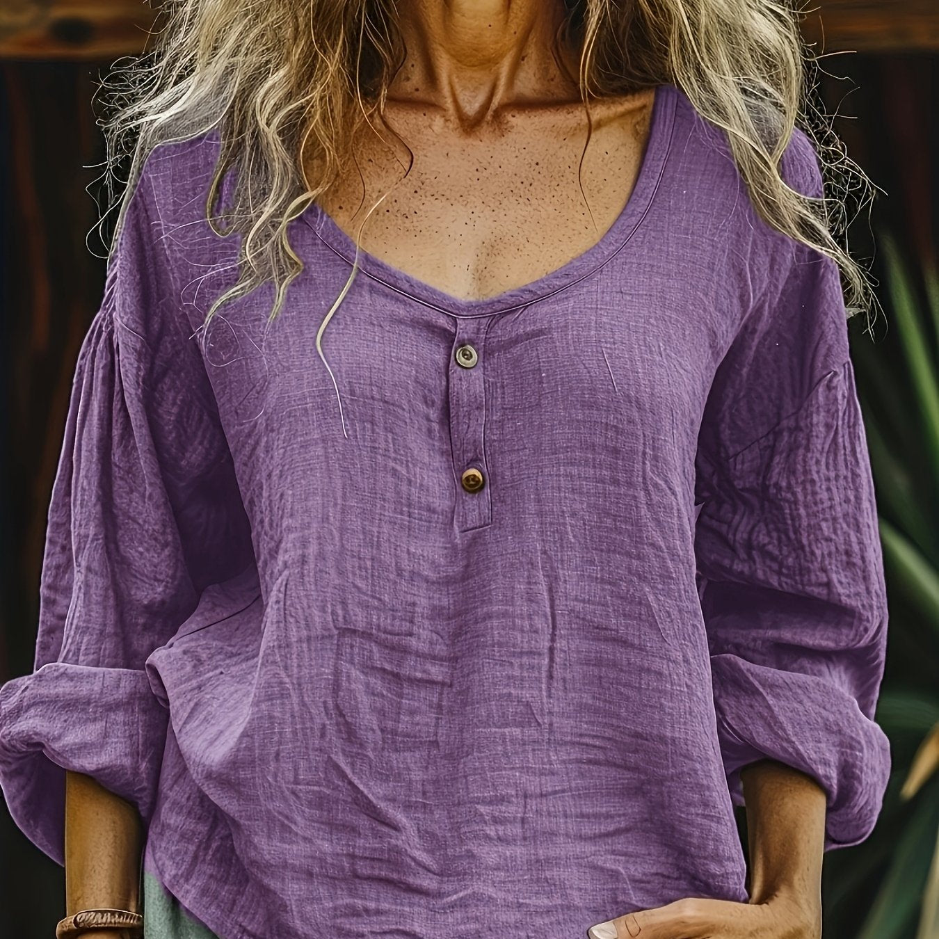 Bohemian Linen Long Sleeve Shirt For Women All Season Boho