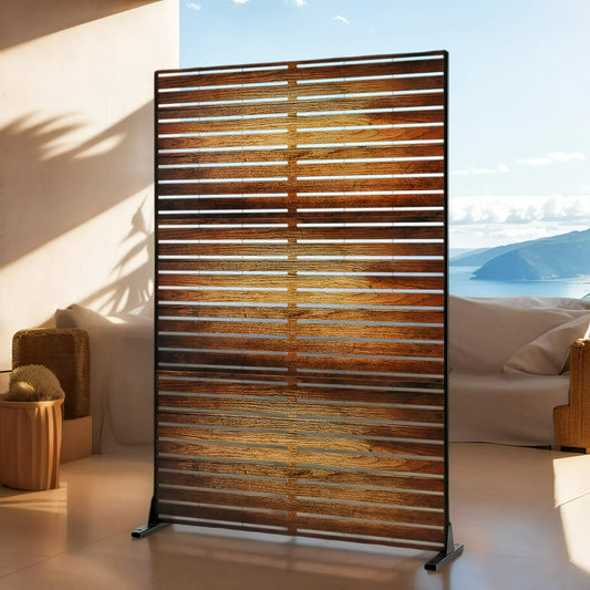 FENCY Vintage Style Metal Privacy Screen Freestanding Panel
