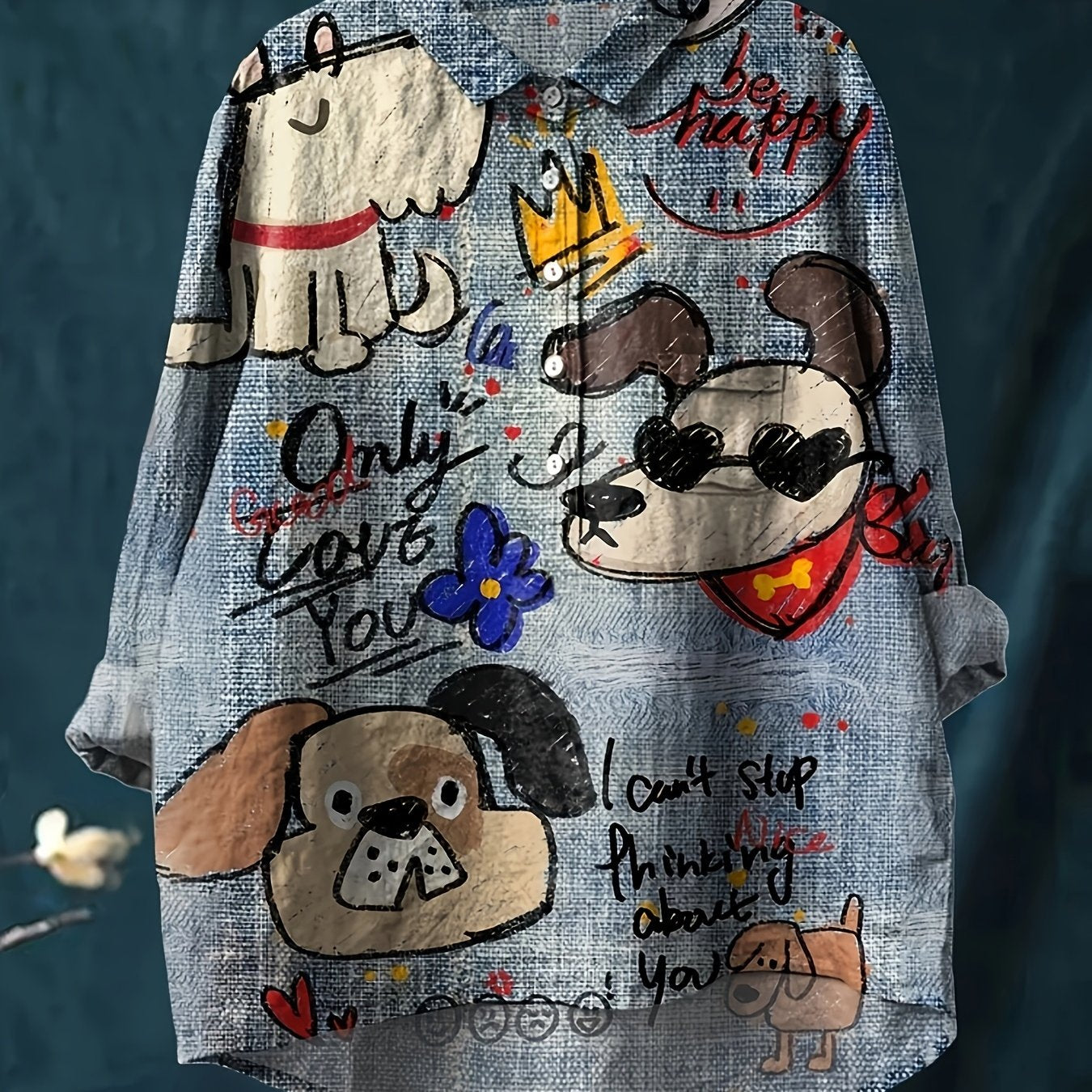 Women's Floral Bird Print Casual Shirt Featuring AllSeason Lightweight Polyester