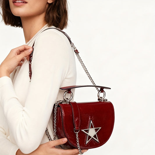 Top Grain Leather Tote Crossbody Bag With Turn Lock Closure