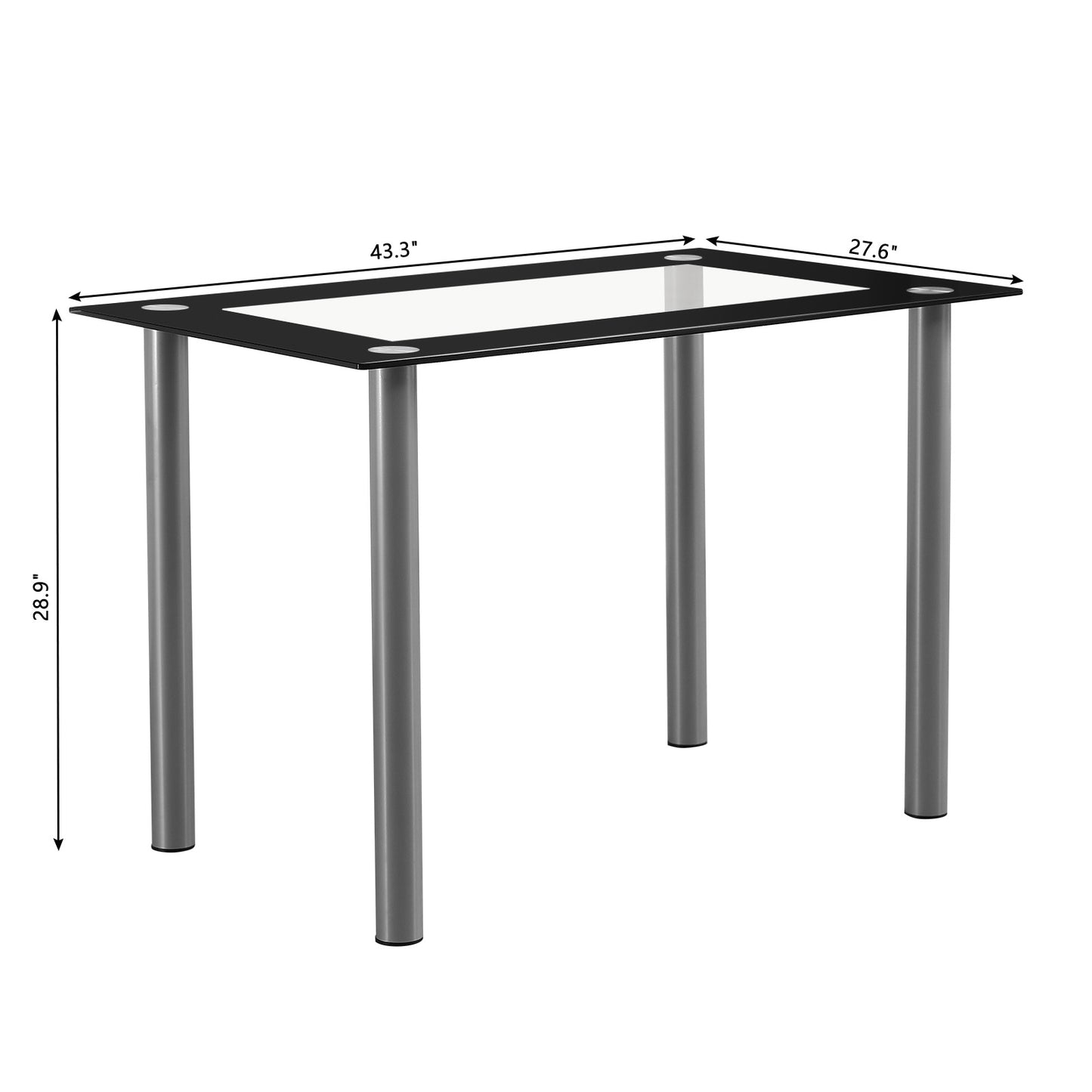 AutoForever Modern Minimalist Glass Top Dining Table Space Saving