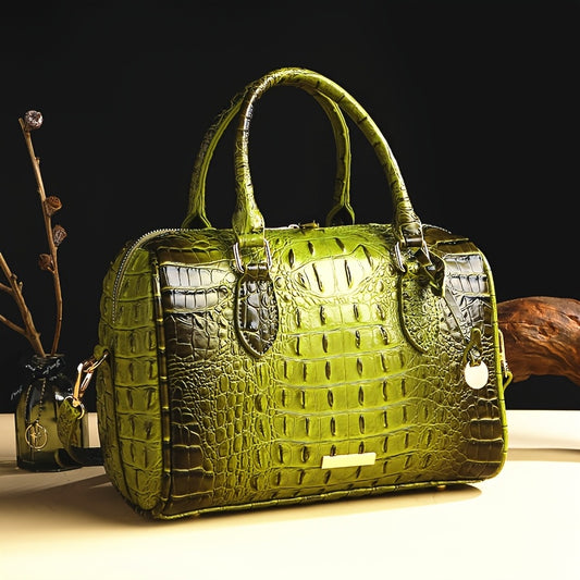 WOLFDIARY Crocodile Pattern Bag With Shoulder Strap