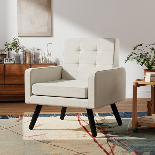 KROFEM Accent Chair Mid-Century Modern With Ergonomic Backrest