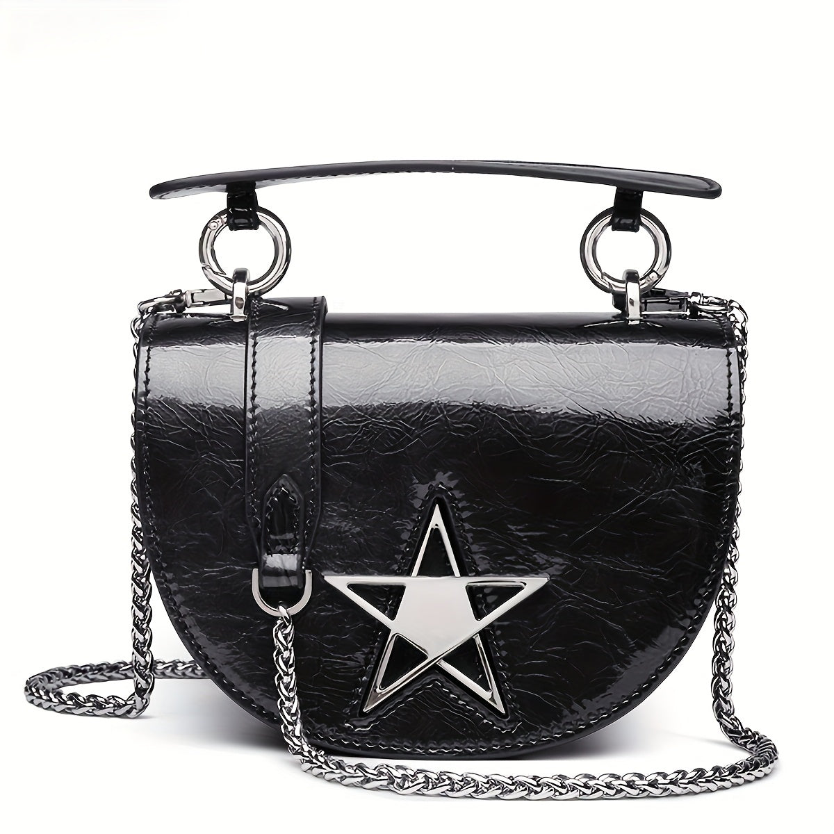 Top Grain Leather Tote Crossbody Bag With Turn Lock Closure