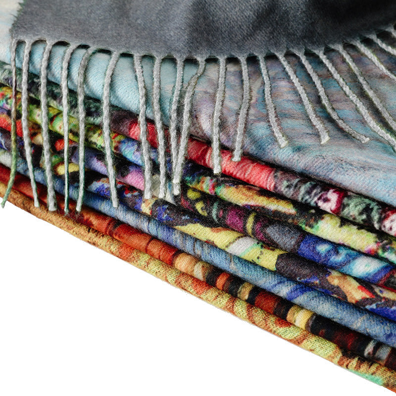 Starry Night Inspired Scarf Shawl For Winter Warmth And Elegance