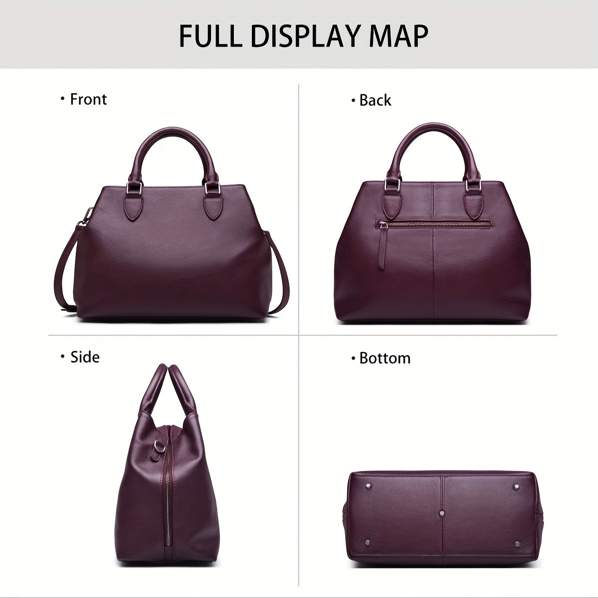 Genuine Leather Satchel Handbag For Women With Top Handle