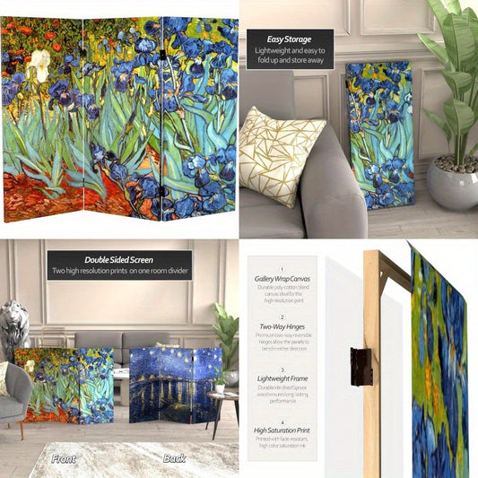 Van Gogh Irises Starry Night Folding Screen 3 Panel