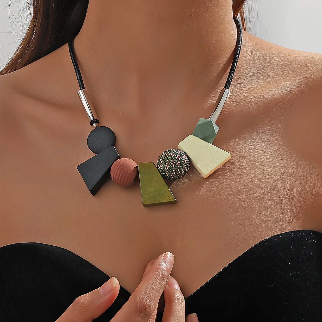 Boho Geometric Beaded Necklace For Everyday And Party Wear