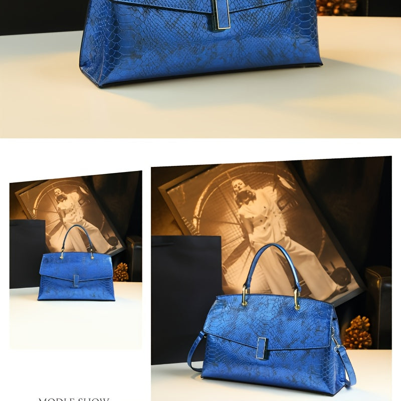 Genuine Leather Handbag With Zipper Closure Crossbody Shoulder Bag