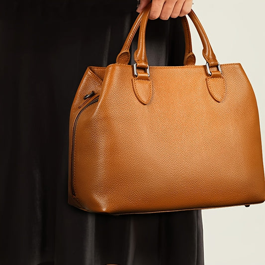 Genuine Leather Satchel Handbag For Women With Top Handle